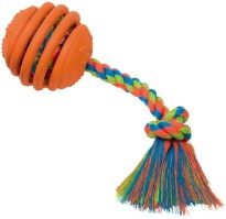 Spielzeug - Vollgummi flexibler Ball mit Seil orange