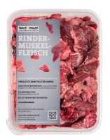 BARF Rindfleisch - In Schalen - Rindermuskelfleisch, stückig | Schale 500 g