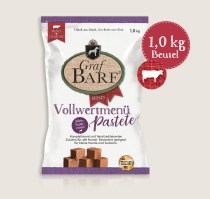 In Würfel - Vollwertmenü Pastete Rind | 1000 g