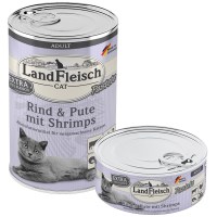 Nassfutter - Dosen - Landfleisch Cat Rind und Pute mit Shrimps 400 g