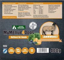 Schlegel Fleischwurst - Fleischwürste - Lamm mit Brokoli, Kartoffeln & Heidelbeeren | Wurst 400 g