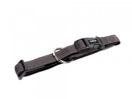 Nylon - Halsband "Soft Grip" XS |dunkelgrau / schwarz